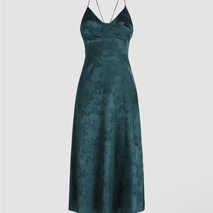 Cider Turquoise Blue Slip Midi Dress Spaghetti Strap Sleeveless